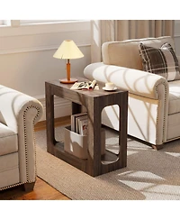 Costway 2-Tier End Table with Storage Shelf Hollow-out Design for Living Room