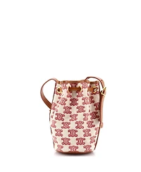 Pre-Owned Celine Micro Drawstring Bucket Bag Triomphe Canvas