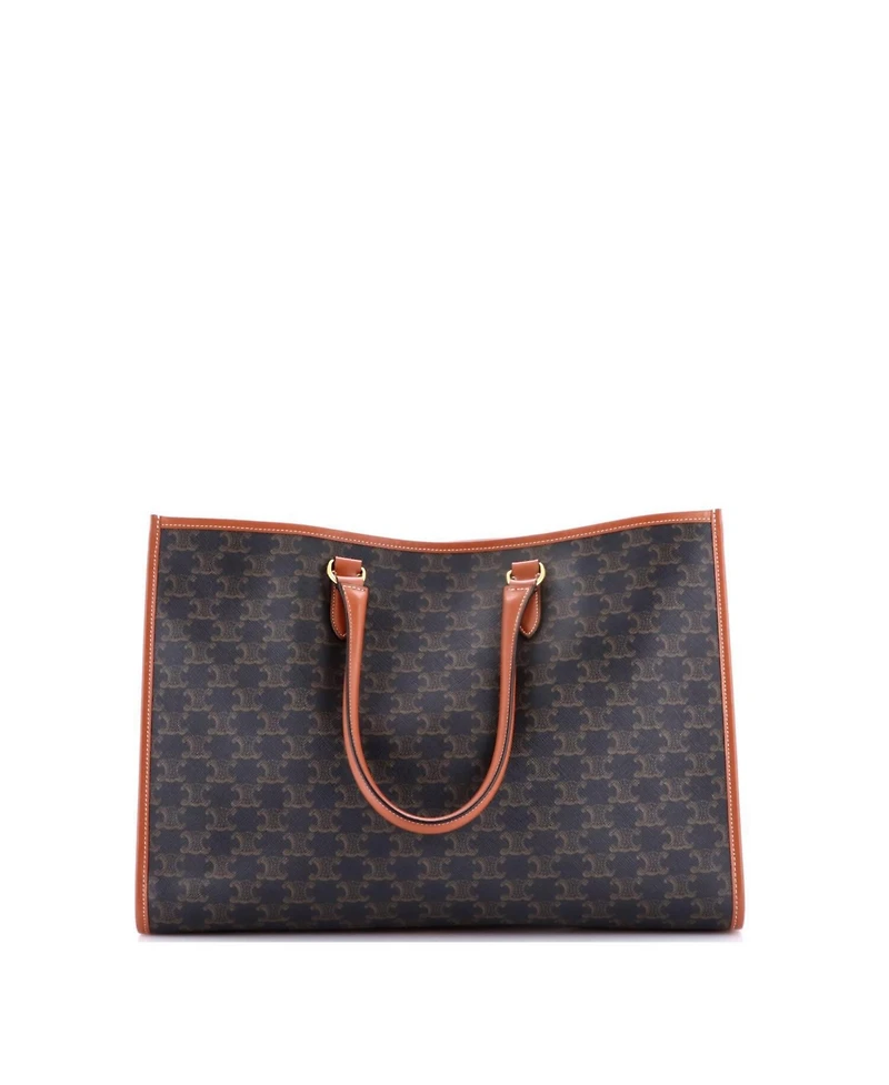 Pre-Owned Celine Horizontal Cabas Tote Triomphe Coated Canvas