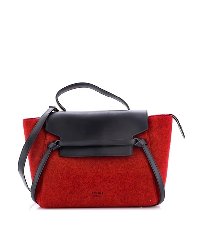 Pre-Owned Celine Mini Belt Bag Felt and Leather