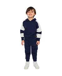 Deux par Deux Little Boys (6-12) Hooded Striped Fleece Cardigan