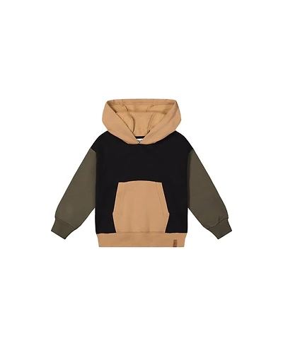Deux par Deux Toddler Boy 2T - 5T Hooded Colorblock Fleece Cardigan
