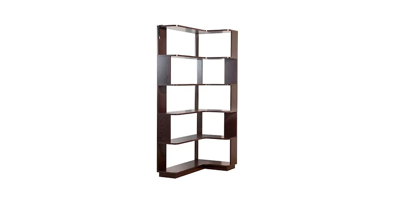 Flynama Freestanding Corner Bookshelf with Anti-Tip Design