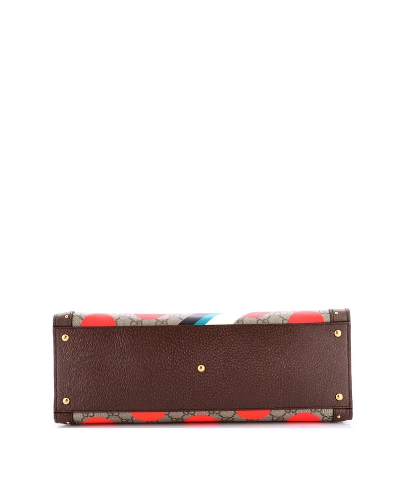 Pre-Owned Gucci Medium Diana Nm Bamboo Handle Tote Printed Gg Coated Canvas and Studded Leather