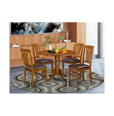 East West Furniture 5 Piece Dining room set Dining Table and 4 Dining Chairs