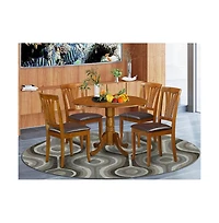 East West Furniture 5 Piece Dining room set Dining Table and 4 Dining Chairs