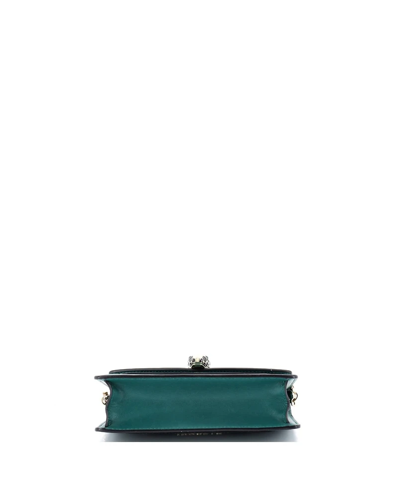 Pre-Owned Bvlgari Mini Serpenti Forever Chain Clutch Leather