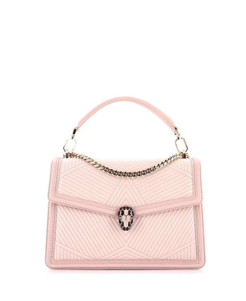 Pre-Owned Bvlgari Medium Serpenti Forever Shoulder Bag Quilted Leather