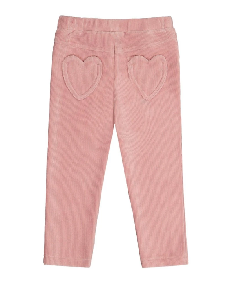 Deux par Baby Girls Stretch Velour Treggings Pale Dusty