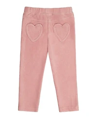 Deux par Baby Girls Stretch Velour Treggings Pale Dusty