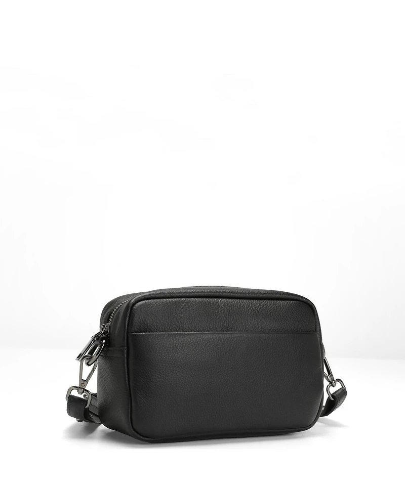 Susu Avery Pebble Leather Camera Bag Structured Crossbody Purse with Wide Strap