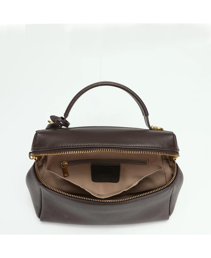 Susu Avery Pebble Leather Camera Bag Structured Crossbody Purse with Wide Strap