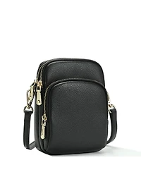 Susu Pace Pebbled Leather Cell Phone Bag Mini Crossbody Purse with Multi Compartments
