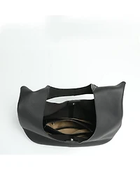 Susu Arc Leather Crescent Hobo Bag Soft Pebbled Shoulder Casual Slouchy Handbag