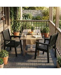 gaomon Outdoor Dining Chairs Set of 2 Patio Hdpe Garden with Ergonomic Wide Seat Waterproof Easy Maintain All-Weather Durable