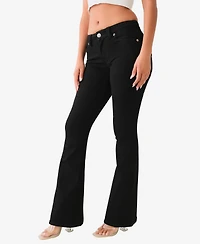 True Religion Women's Joey Mid-Rise Flare Flap Jeans