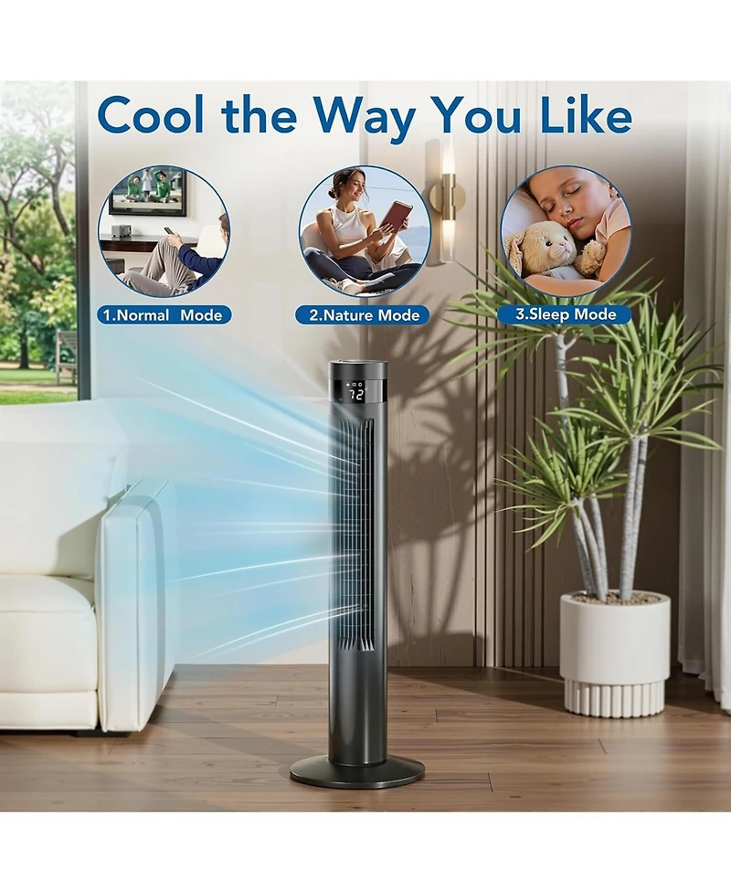 Cowsar 36'' Bladeless Tower Fan with Remote, Quiet Cooling