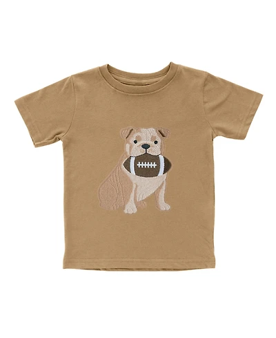 Sweet Wink Little Boys Bulldog Football Patch Short Sleeve T-Shirt