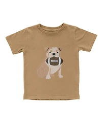 Sweet Wink Little Boys Bulldog Football Patch Short Sleeve T-Shirt