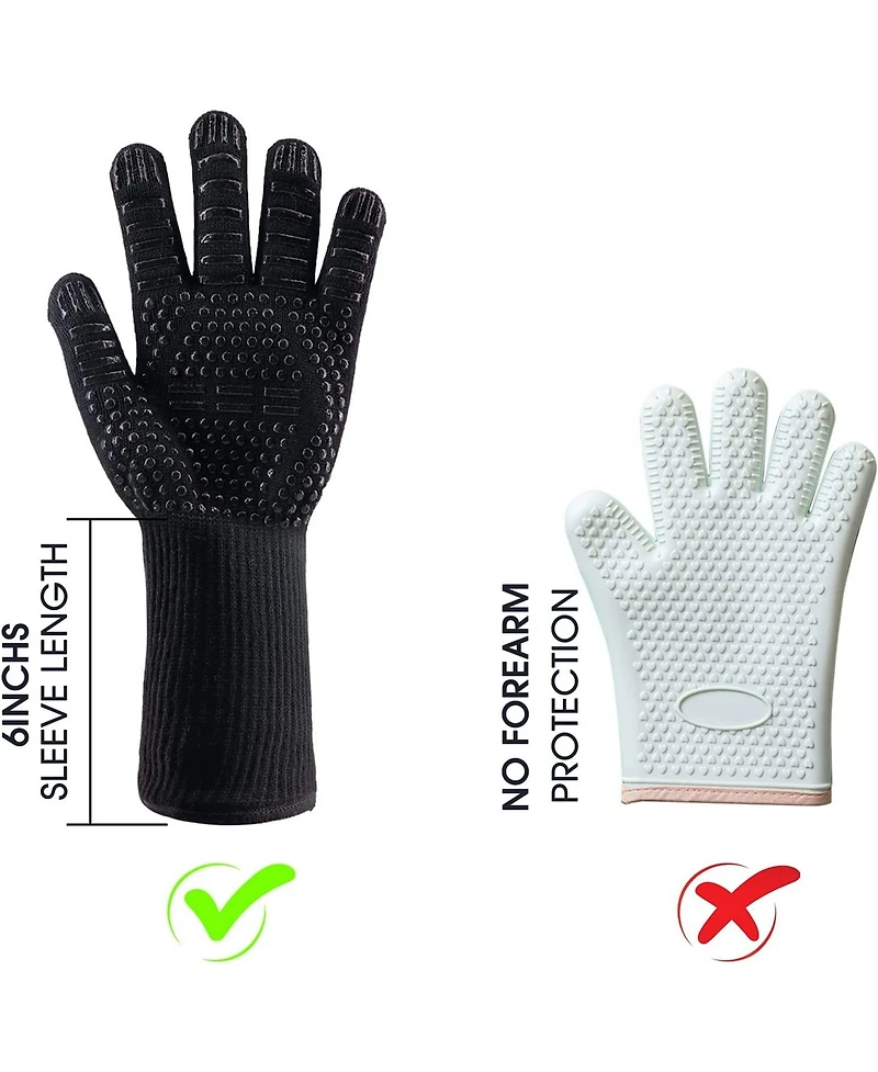 Cowin Bbq Gloves Heat Resistant Cooking for Barbecue Grilling Oven Baking Camping