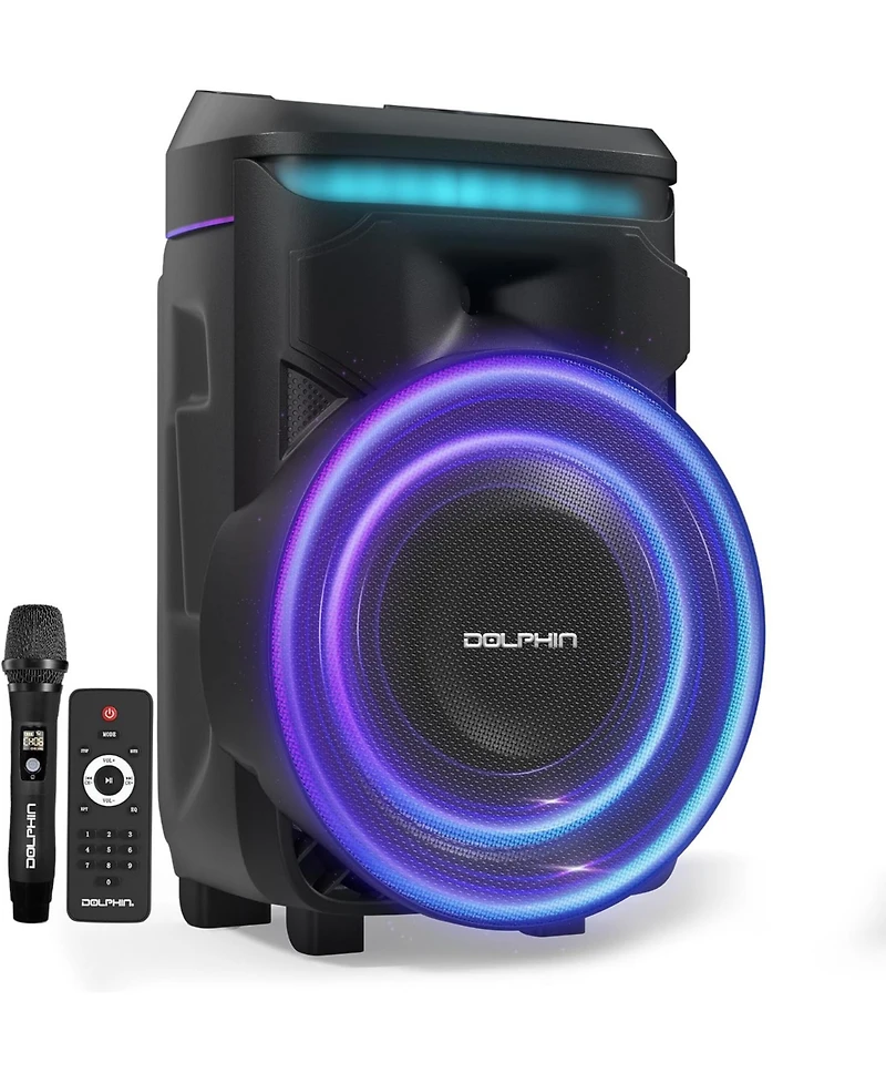 Dolphin KnightWave 1800 Bluetooth Speaker System with Led Lights and Microphone Portable Dj Party Speaker