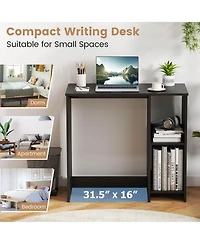 Costway 31.5" Small Computer Desk Home Office Study Writing Desk with 2 Compartments