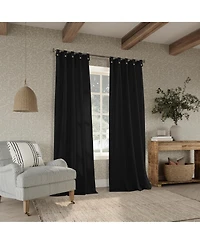 Cotton Blend Button Tab Top Curtain