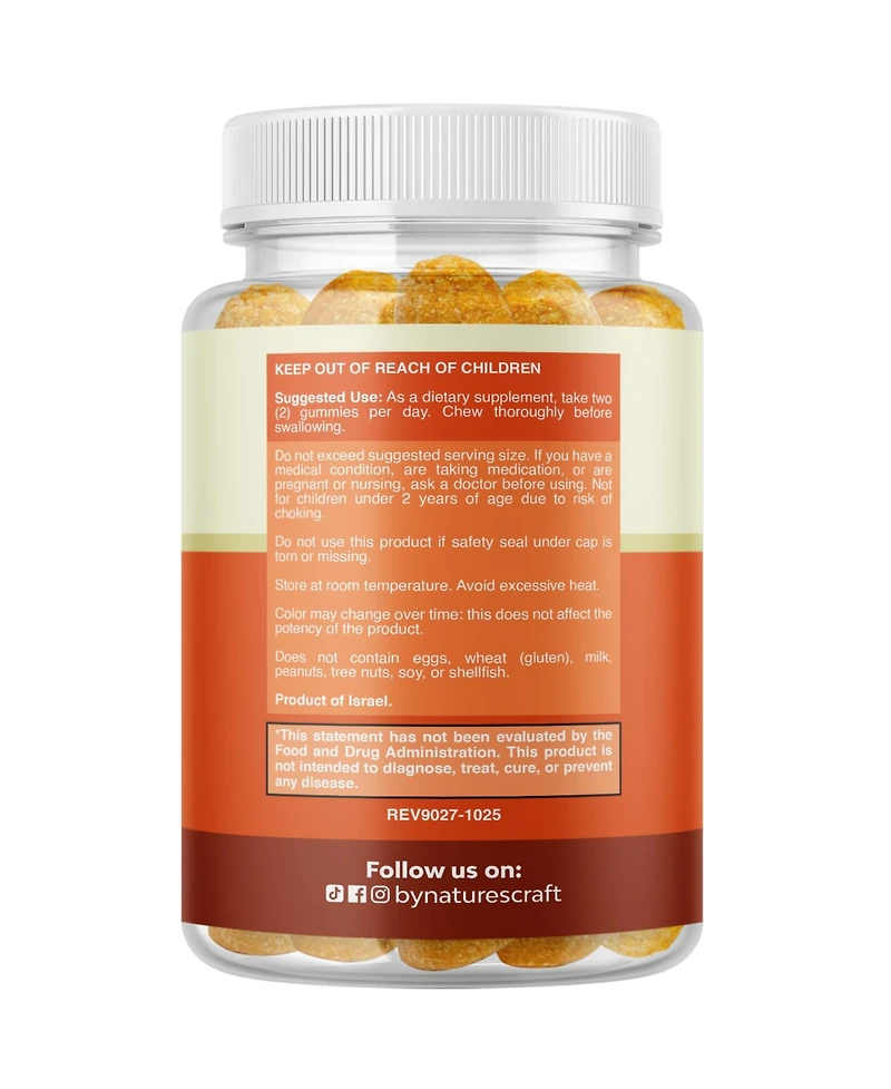 Turmeric Curcumin Gummies | Immune Booster Turmeric Gummies | for Joint Support and Advanced Skin Care | Peach Flavor | 60ct