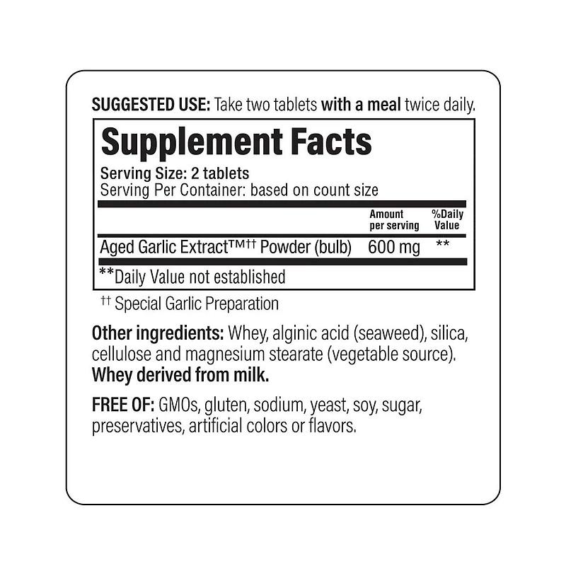 Kyolic Aged Garlic Extract Formula 100, Cardiovascular