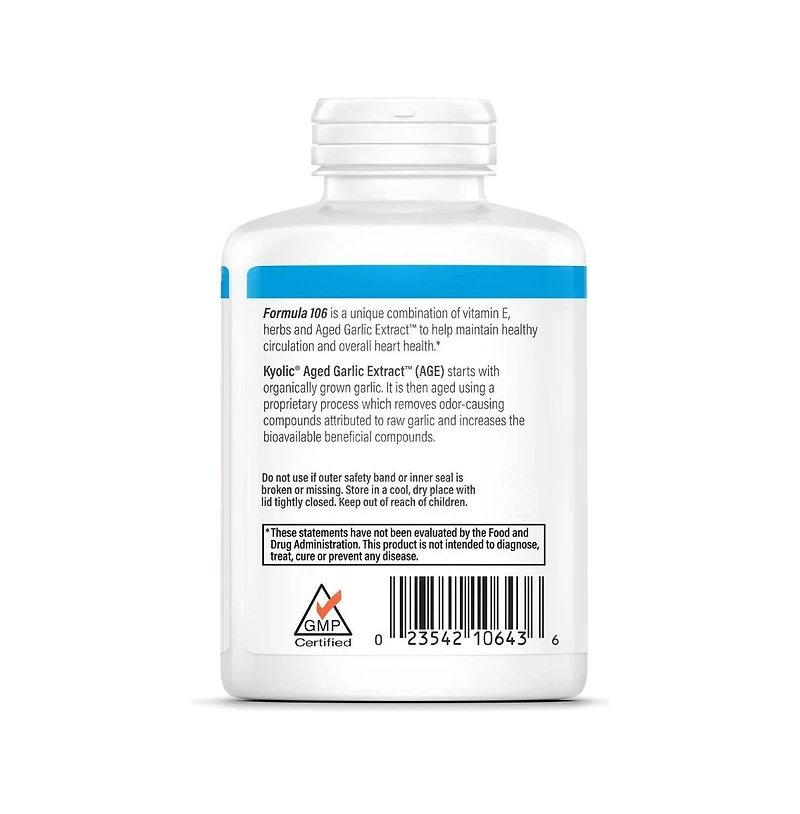 Kyolic Aged Garlic Extract Formula 106, Circulation Health