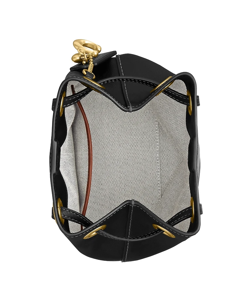 Coach Leather Jade Drawstring Crossbody Bag