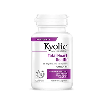 Kyolic Aged Garlic Extract Formula 108, Total Heart Health, 100 Capsules
