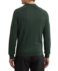 Reiss Men's Greyson Merino Wool Wide-Rib Polo Shirt
