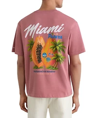 Reiss Men's La Papaya McLaren Racing Miami Papaya-Print Unisex-Fit T-Shir