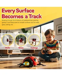 Contixo Rc7 Wall Climbing RC Stunt Ladybug with Led Lights and Spray, Remote Control Bug Toy for Floors, Walls, Ceilings and Glass, Kids Ages 3+