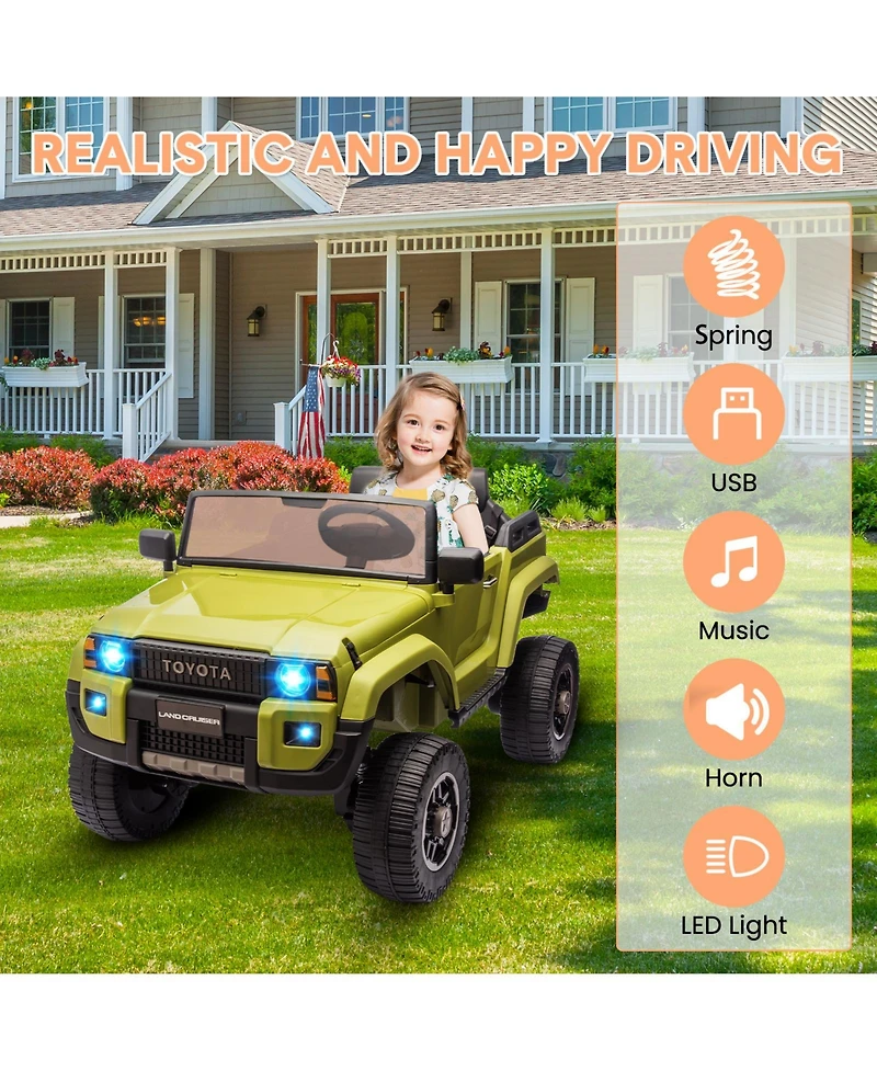 homfan 44.9 x 26.8 x 14.6 Inch Kids Electric Ride On Car 4WD, 24V Battery Powered Off-Road Vehicle with Remote, 2-Seater for Outdoor Play