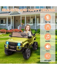 homfan 44.9 x 26.8 x 14.6 Inch Kids Electric Ride On Car 4WD, 24V Battery Powered Off-Road Vehicle with Remote, 2-Seater for Outdoor Play