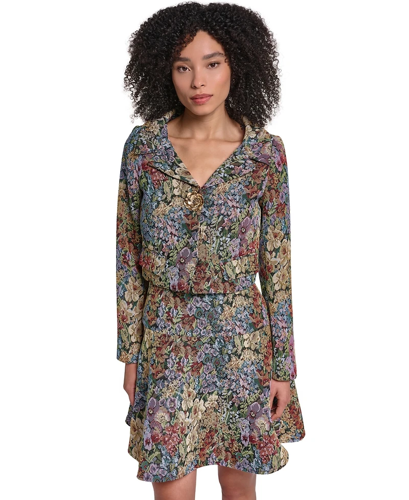 Karl Lagerfeld Paris Women's Floral Tapestry Jacket