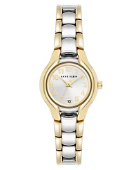 Anne Klein Women's Quartz Round Silver Dial Two-Tone Alloy Metal Bracelet Watch 24mm x 29mm