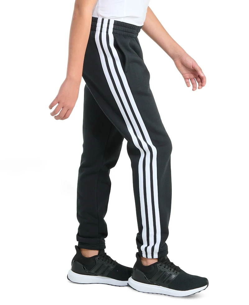 adidas Boys' 8-20 Essential 3-Stripe Fleece Cuffed Jogger Pants