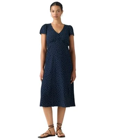 Womens Lilith V Neck Midi Dress