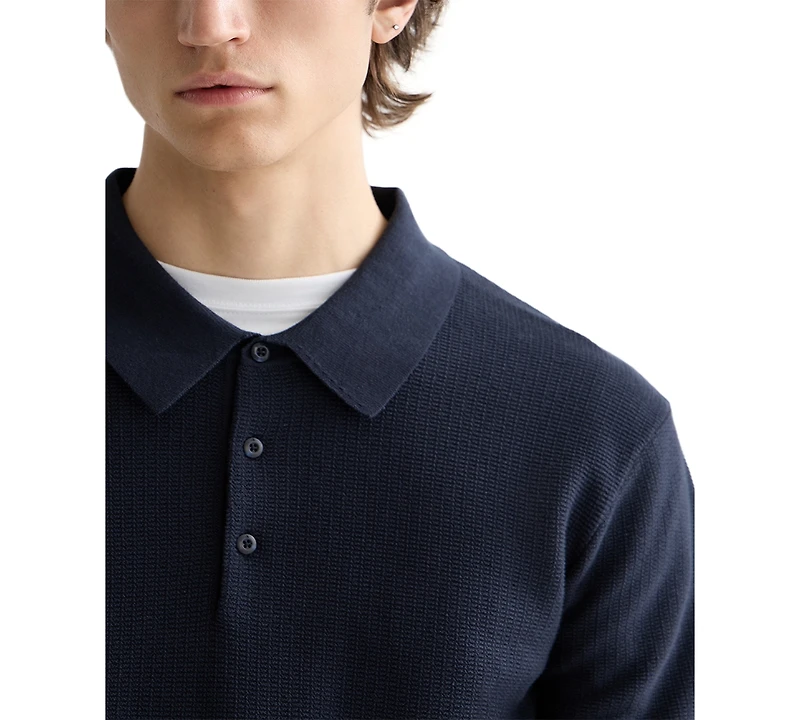 Scotch & Soda Men's Structured Knitted Short-Sleeve Polo Shirt