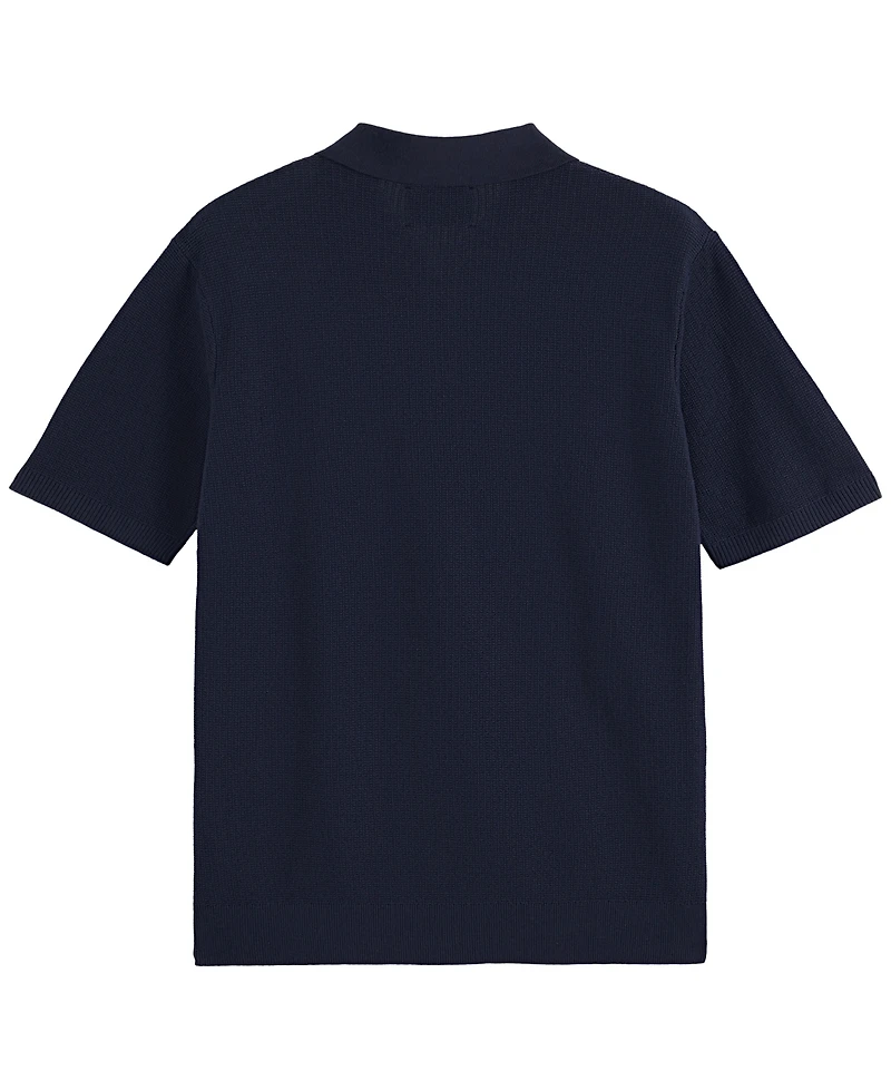 Scotch & Soda Men's Structured Knitted Short-Sleeve Polo Shirt