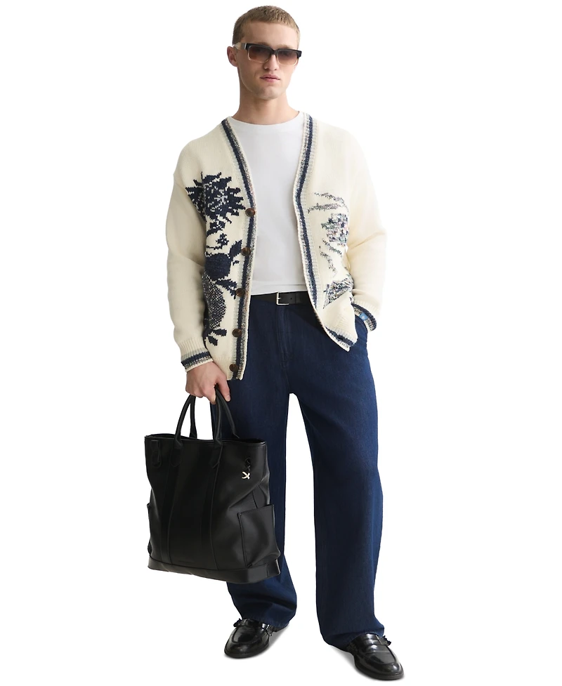 Scotch & Soda Men's Cotton-Blend Dropped Shoulder Cardigan