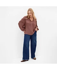 City Chic Women's Drama Queen Long Sleeve Shirt