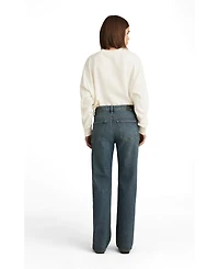 Mavi Jeans Women's Taylor High Rise Straight Leg Mid Used Gold Premium