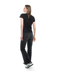Wilt Women's Slim Deep V-Neck Rib Back Tee