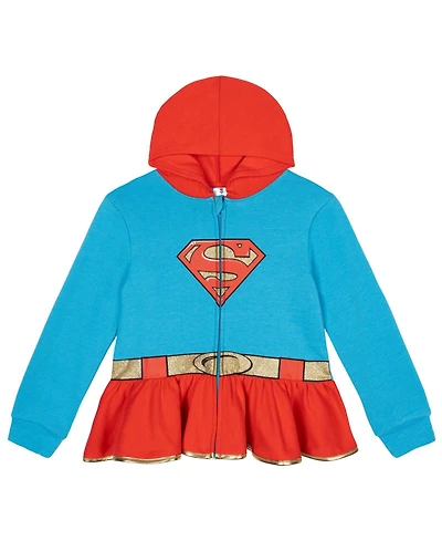Justice League Toddler Girls Wonder Woman Zip Up Costume Hoodie to