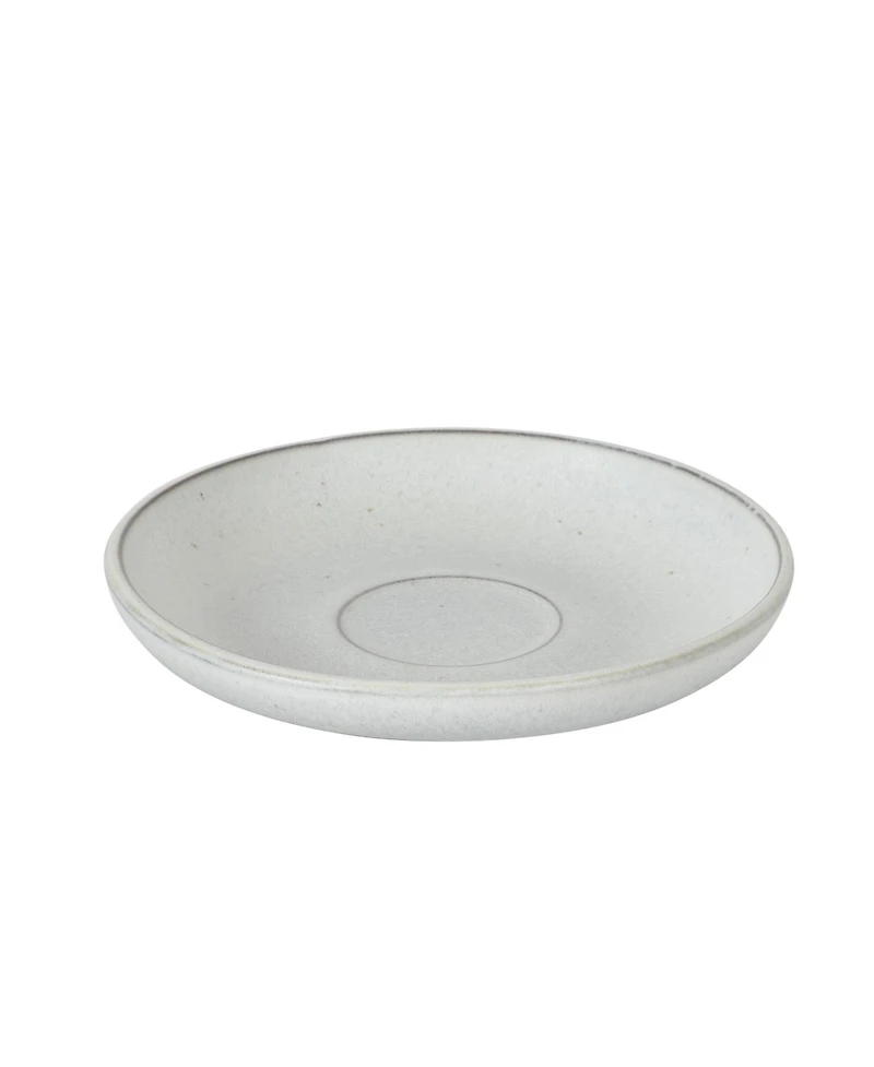 Gibson Home William Crest 8 Piece Cup and Saucer Set, 4piece 3.5oz Stoneware Cups 4 piece5.5" Saucers