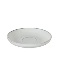 Gibson Home William Crest 8 Piece Cup and Saucer Set, 4piece 3.5oz Stoneware Cups 4 piece5.5" Saucers